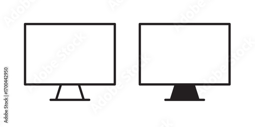 Monitor icon.  logo template for many purpose. Vector illustration with stroke and fill on a white background.