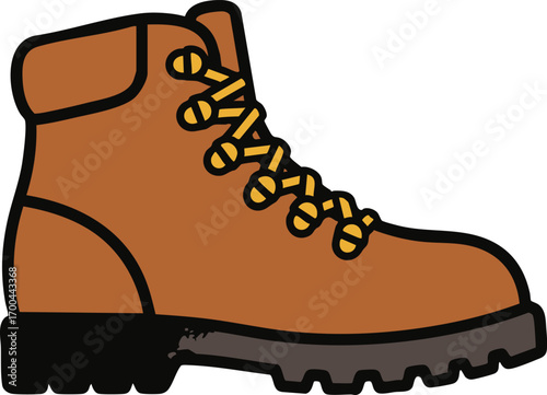 Hiking Boot Vector Illustration for Outdoor Adventure Minimalist Sportswear Design