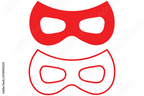Black Mask. Black mask vector icon collection. Mask superhero carnival outline icon. Different Mask silhouette isolated, Masquerade vector for apps or web party superhero carnival villain or burglar
