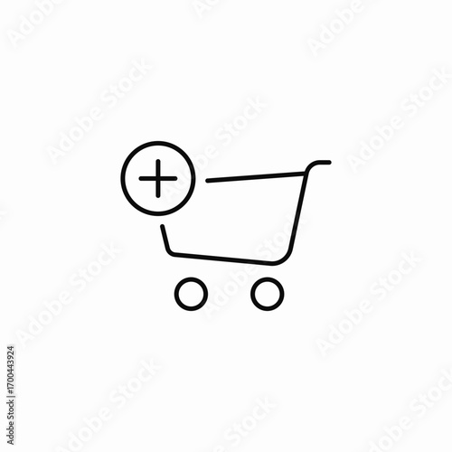 add to cart plus  icon sign vector