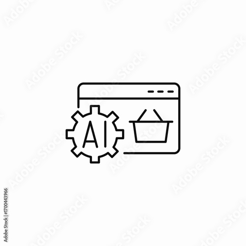 ai shopping gear cog  icon sign vector