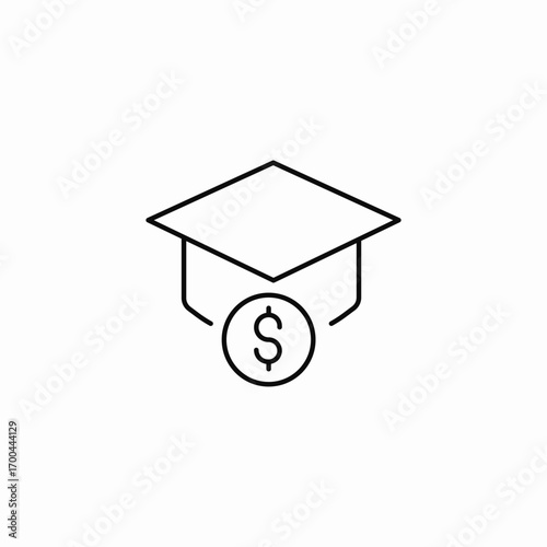 cost tuition icon sign vector