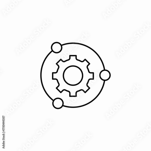 gear inside circles icon sign vector