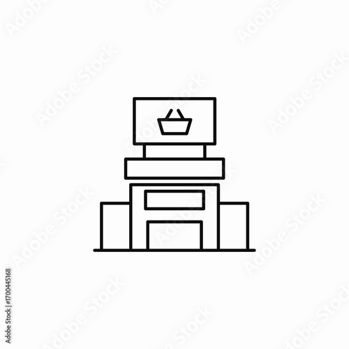 shopping mall building  icon sign vector