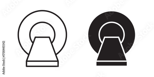 MRI icon. Vector illustration with stroke and fill on a white background.