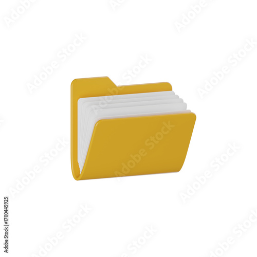 Modern 3D folder design, perfect for documents and office use.