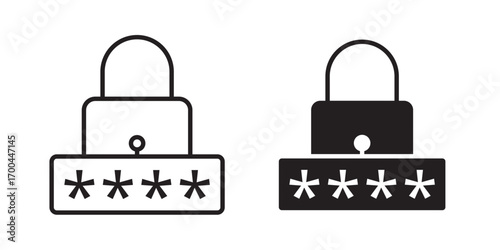 Password icon .Security password icon in trendy flat and line style design. Vector illustration with stroke and fill on a white background.