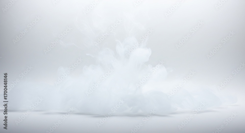 Obraz premium (Shiroi kemuri ga yasashiku hirogaru gensou teki hikari to kage) Translation: White smoke gently spreads, fantastic light and shadow.. AI Generated