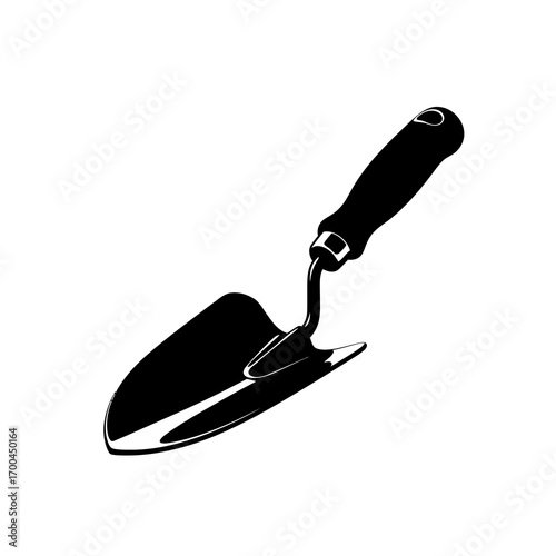 Gardening trowel silhouette isolated on white background