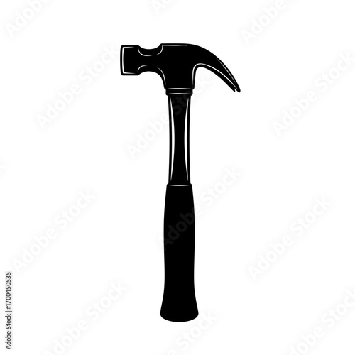 Black hammer silhouette isolated on white background