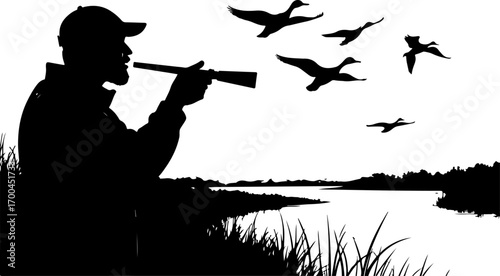 "Fisherman Celebrating Big Catch by Mountain Lake"