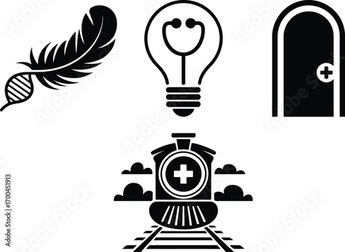 Medical creativity, solutions, and journey: Healthcare ideas, innovation, and progress concepts