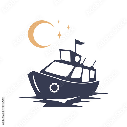 Ship logo icon illustration
