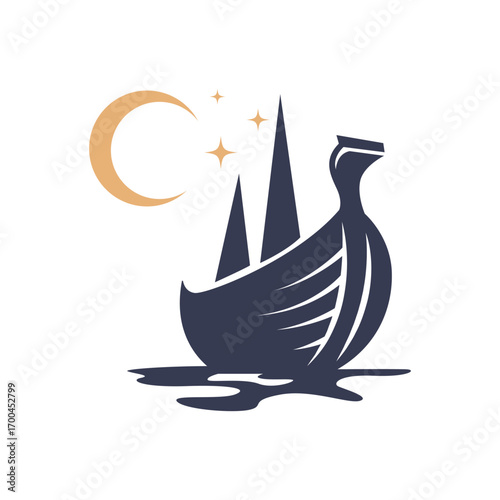 Ship logo icon illustration