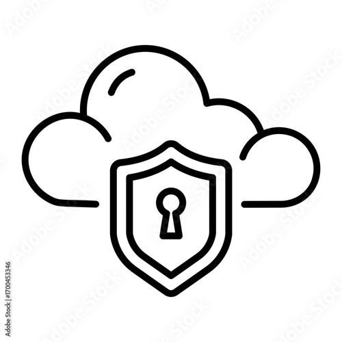 A line style icon representing private cloud
