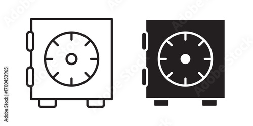 Safe vault icon .Vector illustration with stroke and fill on a white background.