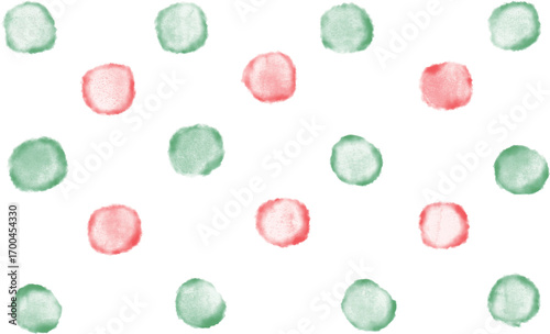 水彩のクリスマス水玉模様　Adobe Illustrator Artwork