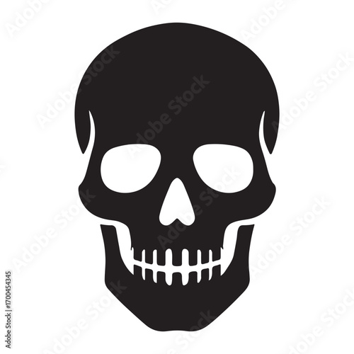 Vector art of skull, a symbol of mortality and danger