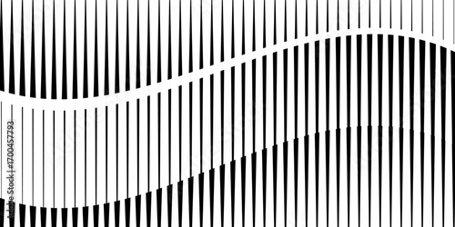 Abstract art geometric background with vertical lines. Optical illusion with waves and transition.eps 10