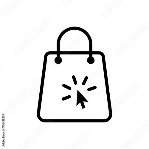 Shopping online, click and collect. Thin line icon. Outline symbol collection.