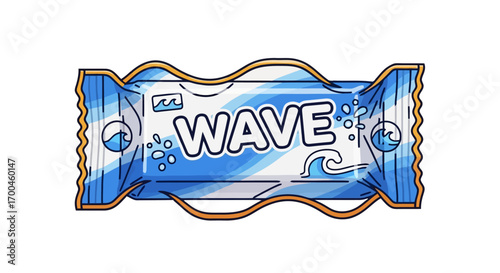 Ocean-inspired snack bar illustration in blue and white, perfect for coastal promotions and refreshing treats