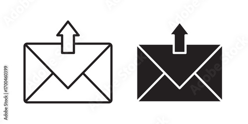 Send mail icon . forward mail line art icon for apps and websites. Vector illustration with stroke and fill on a white background.
