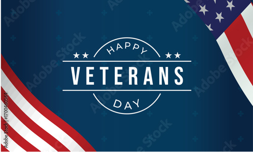 Happy veterans day graphic for honoring those who served suitable for patriotic designs, military appreciation events, and social media posts.