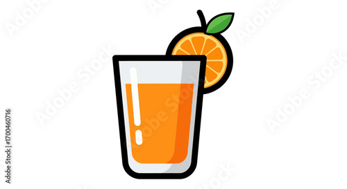 Vibrant Glass of Refreshing Orange Juice with Citrus Garnish, Symbolizing Health, Vitality, and Natural Goodness for a Bright Start to Any Day