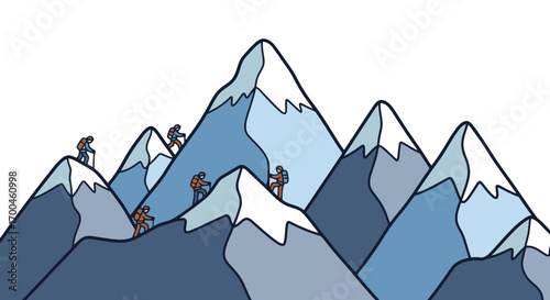Adventurous Climbers Scaling Mountain Peaks A Journey of Endurance and Triumph on the Ascent to New Heights