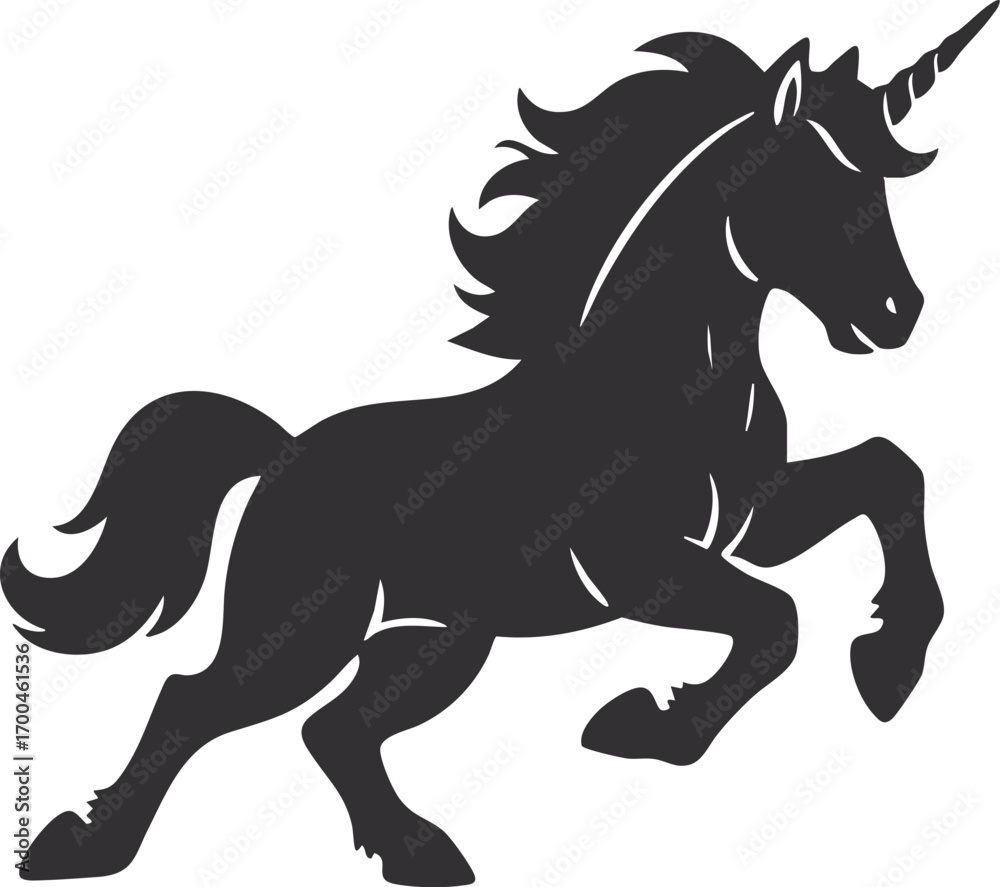 Fototapeta premium Vector illustration of unicorn isolated on white background.