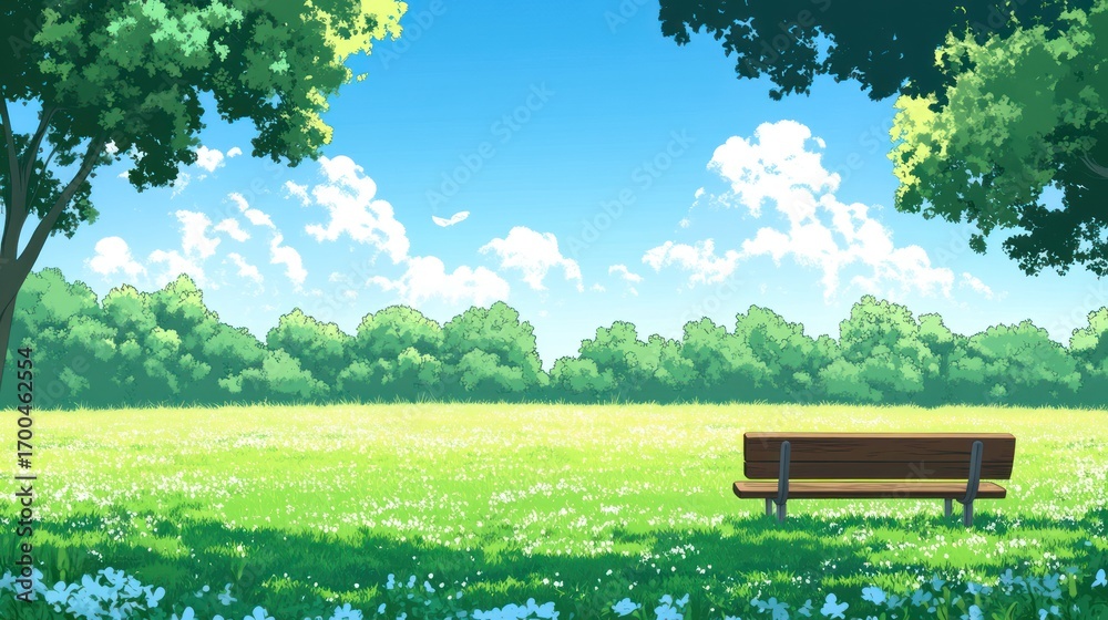 Obraz premium Park scene sunny day