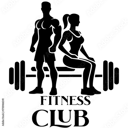 Gym Fitness Silhouette | Man and Woman Workout Illustration for Fitness Club, Training and Exercise Design