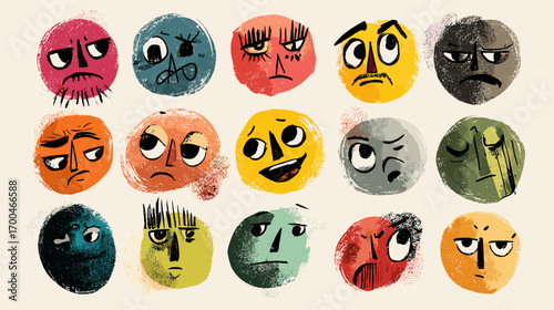 Colorful Abstract Faces with Diverse Expressions