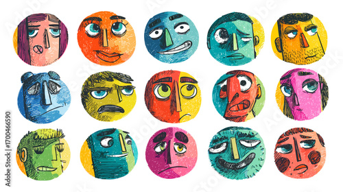 Colorful Abstract Faces with Diverse Expressions