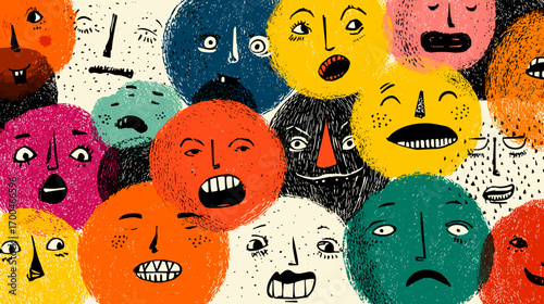 Colorful Abstract Faces with Diverse Expressions