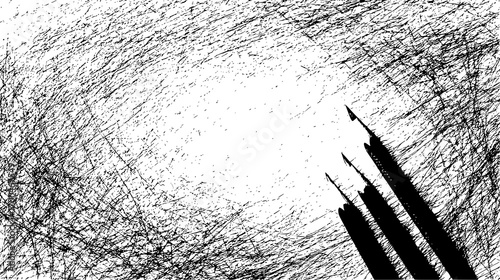 Abstract Black Ink Splatter with Pen