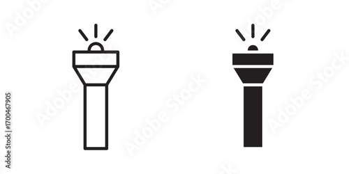 Torch icon. Vector illustration with stroke and fill on a white background.