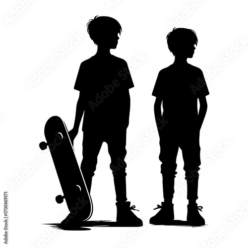 Boy with Skateboard