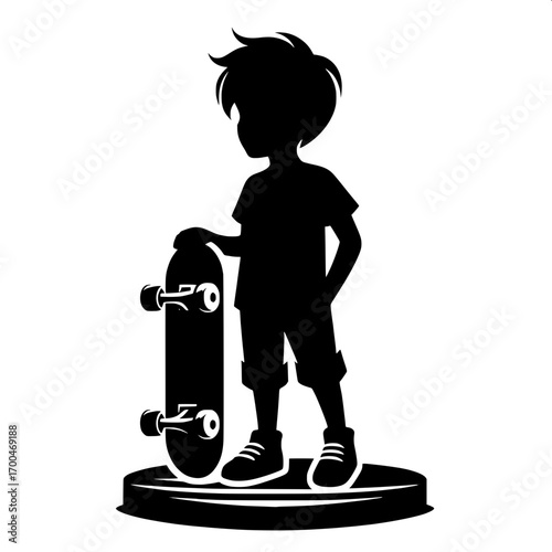 Boy with Skateboard