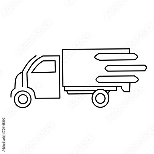 Express delivery truck vector glyph icons, fast delivery vans. Courier service transportation. Distribution and logistics isolated clipart collection.