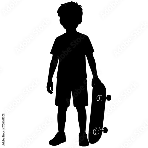 Boy with Skateboard