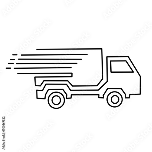 Express delivery truck vector glyph icons, fast delivery vans. Courier service transportation. Distribution and logistics isolated clipart collection.