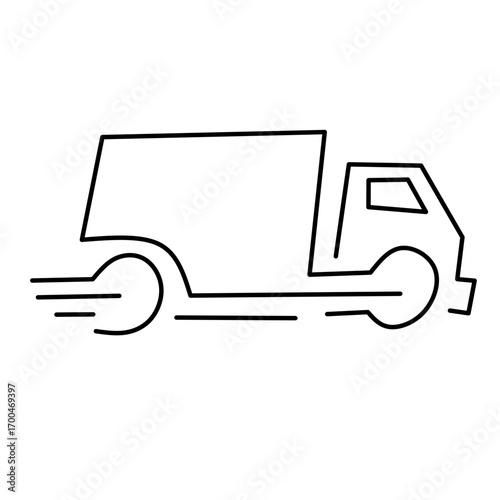 Express delivery truck vector glyph icons, fast delivery vans. Courier service transportation. Distribution and logistics isolated clipart collection.