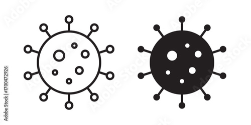Virus icon . Vector illustration with stroke and fill on a white background.
