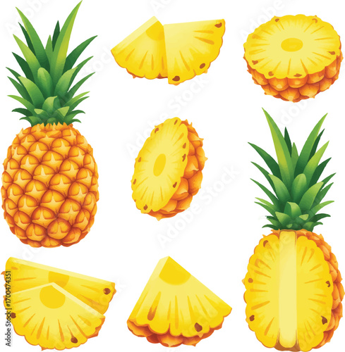 set of pineapple