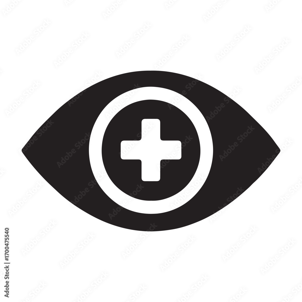Obraz premium Vector art of eye care symbol for vision health concept