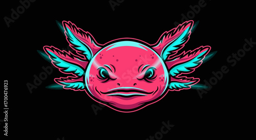 A green dragon head mascot with yellow eyes and sharp teeth against a black background with swirling green smoke.