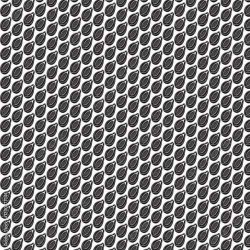 Seamless Dark Single Teardrop Seed Diagonal Pattern