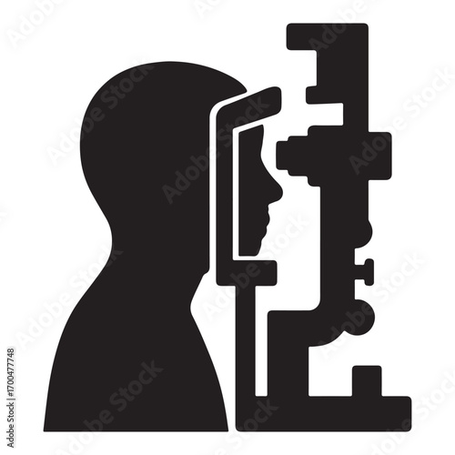 Vector art of eye examination for vision correction test