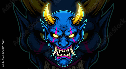 A green dragon head mascot with yellow eyes and sharp teeth against a black background with swirling green smoke.